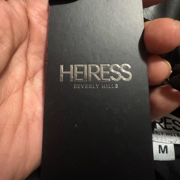 Heiress Beverly Hills Vegan Leather Plunge Midi Dress - Picture 5 of 12